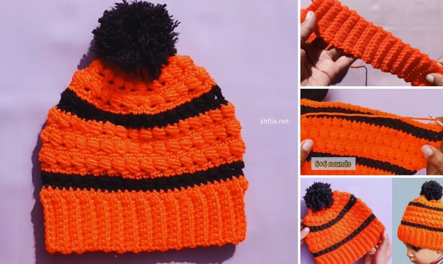 🎃 How to Crochet a Baby Hat (Beanie) for Beginners with Orange Yarn