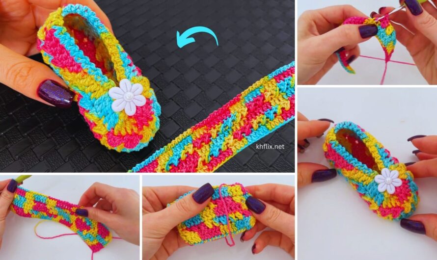 🧶 How to Make Crochet Baby Booties Pattern – Full Color Design