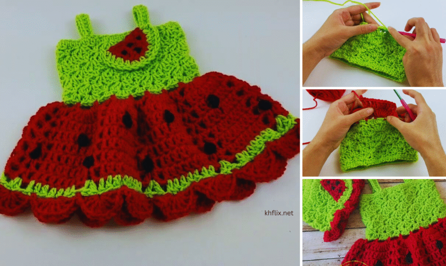 🧶 Crochet Baby Dress Tutorial (0–3 Months)