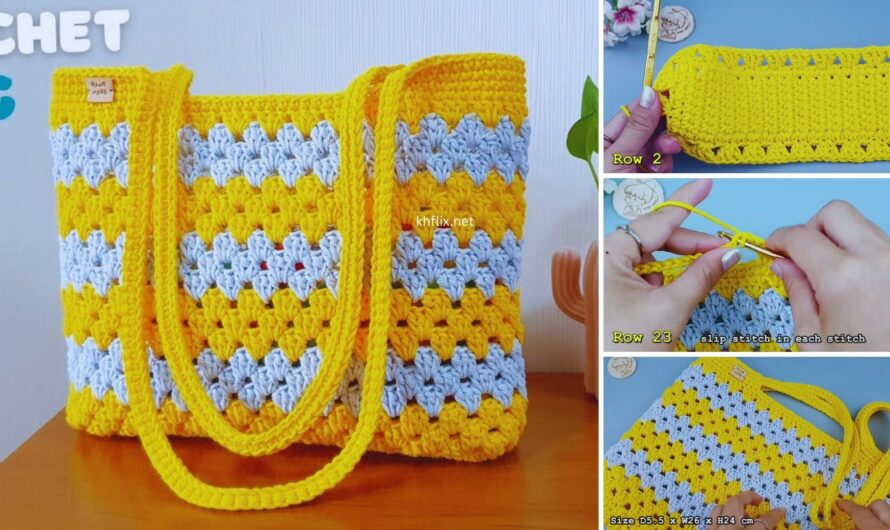 🧶 How to Make a Beautiful Crochet Tote Bag in Yellow Color (Step-by-Step Guide)