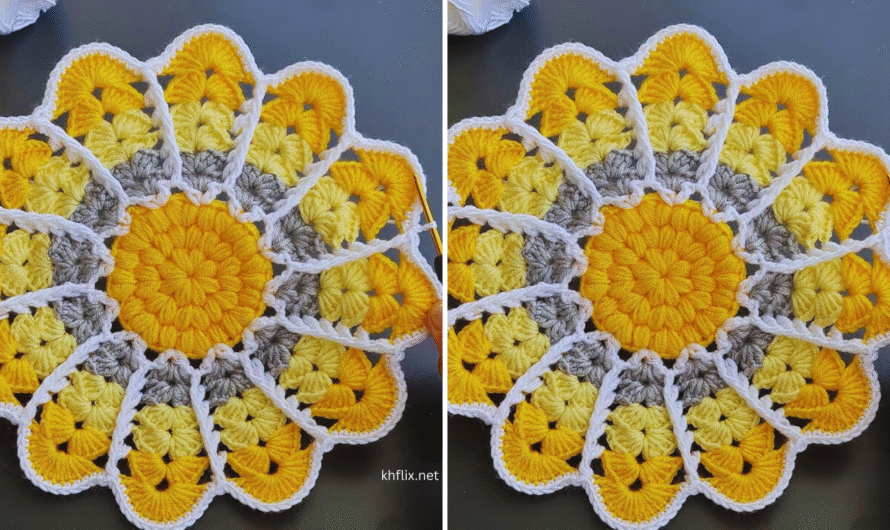 How to making a beautiful coaster crochet yellow color