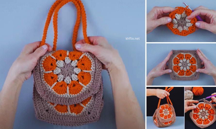 👜 Easy Granny Square Crochet Bag – Red Color 🧶