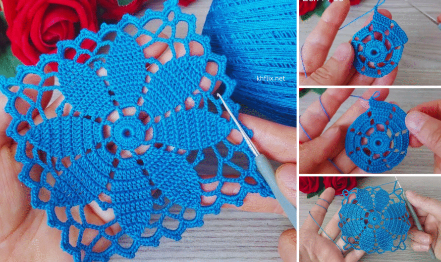 🌸 How to Make an Amazing Crochet Flower Blanket Pattern with Blue Color