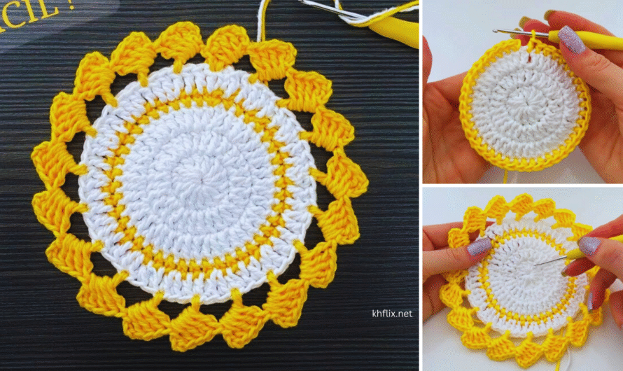 🧶 How to Crochet a Round Coaster with Two Colors
