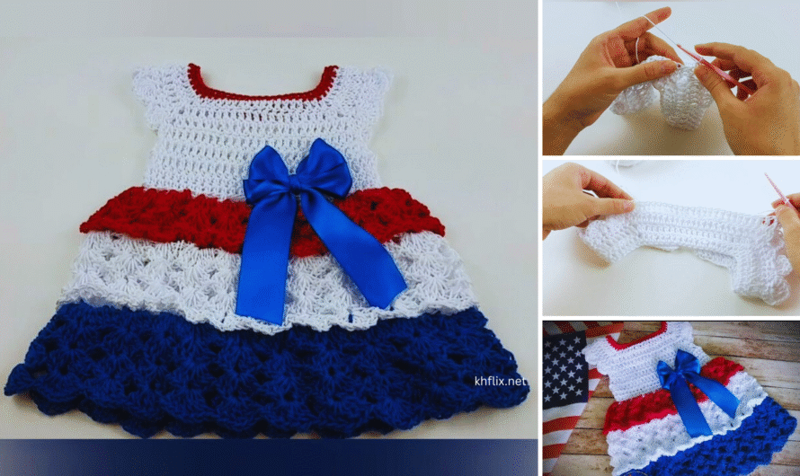 Crochet Baby Dress Tutorial 0-3 Months Christmas Baby Dress