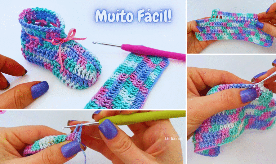 👣 So Easy Crochet Baby Shoe – Five Color Design (0–3 Months)