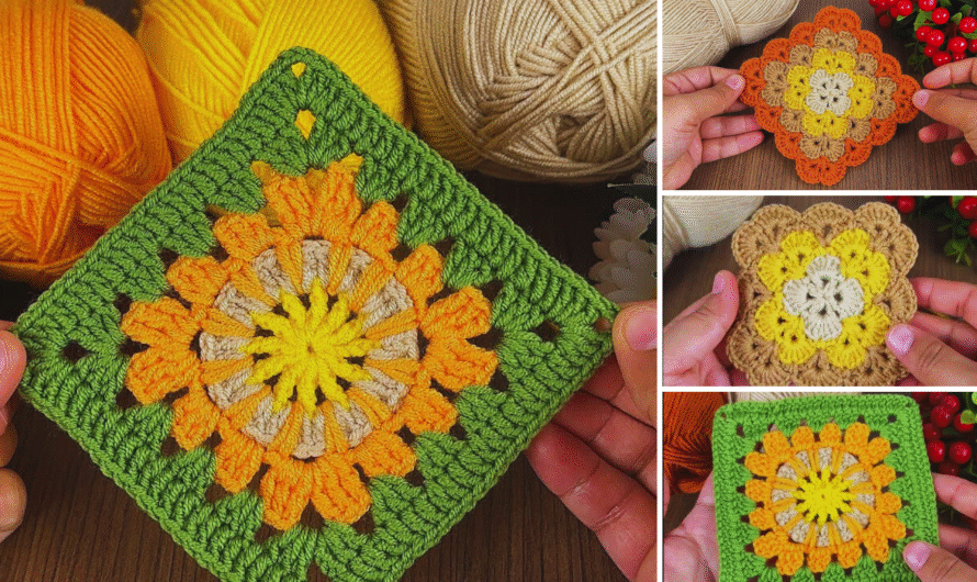 🧶 How to Crochet a Baby Blanket Using Four Colors (Step-by-Step Guide)