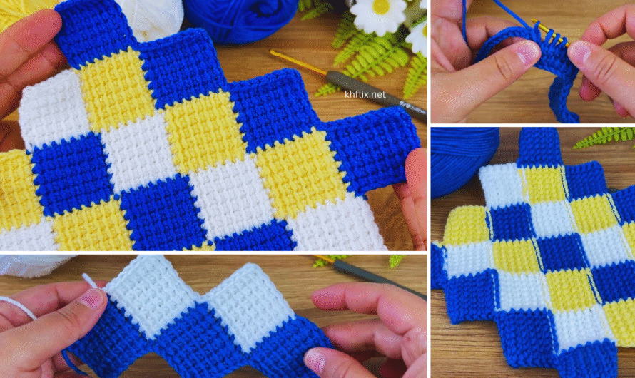 🧸 How to Make a Crochet Baby Blanket Pattern – Three Color (Full Guide)