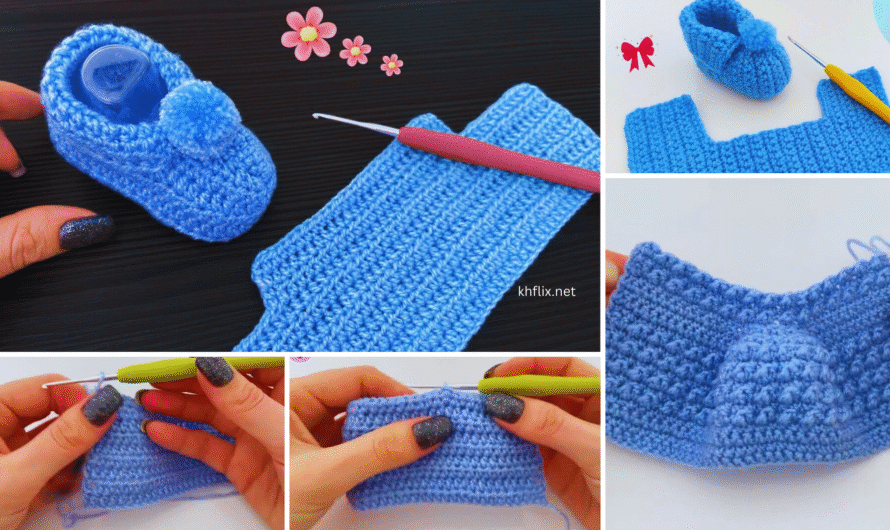 🧶 How to Crochet Baby Shoes – Super Easy Step-by-Step Guide in Blue Color