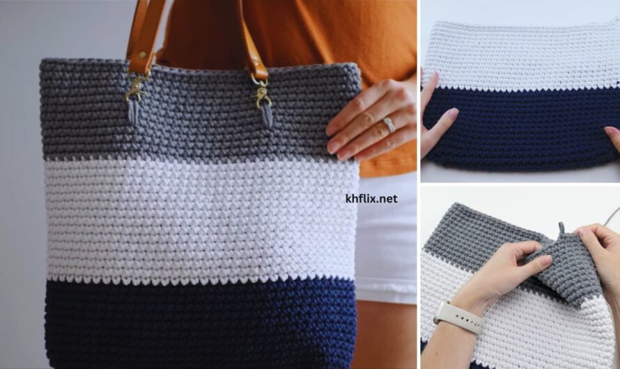 👜 How to Crochet a Handbag with Three Stripes – Step-by-Step