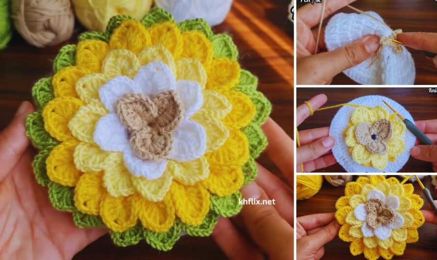 🌸 How to Make a Beautiful Crochet 3D Flower (Complete Guide)