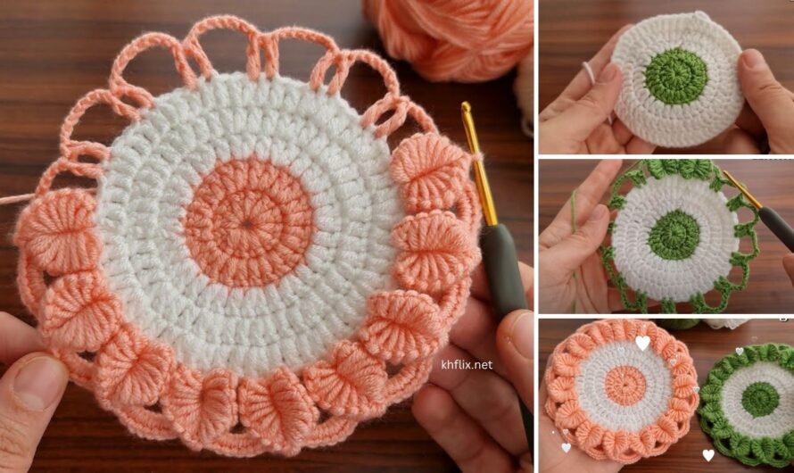 🌸 Beautiful Crochet Coaster Flower Pattern | Video Tutorial