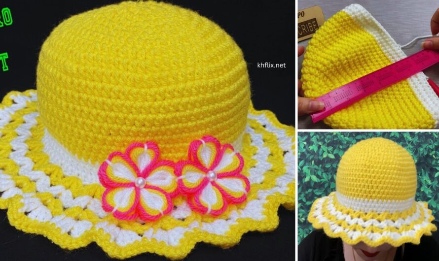 👒 Easy Crochet Sun Hat Tutorial (Yellow & White Striped)