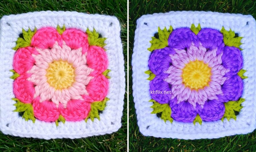 🌸 How To Crochet a Flower Granny Square – Beginner Pattern