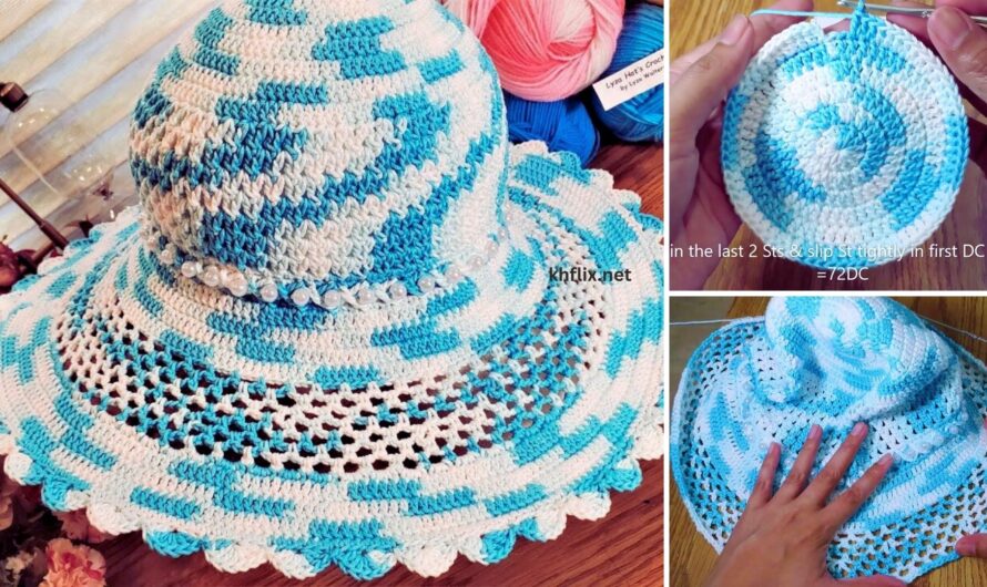 👒👒 Beautiful Crocheted Airy Summer Sun Hat (Two Colors)