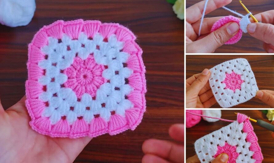 🧶 How to Make an Eye-Catching Supla Motif Crochet Square Coaster (Complete Guide)
