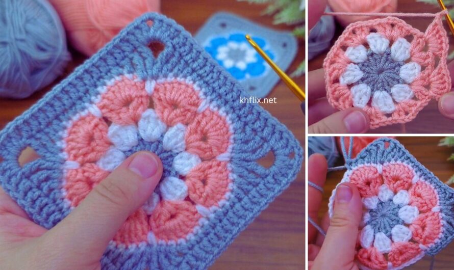 🌸 How to Make Crochet a Beautiful Flower Square Tutorial