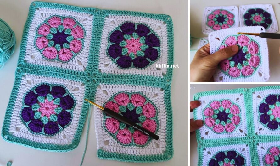 🧶🎀 How to Crochet a Granny Square Baby Blanket Pattern (Detailed Guide)