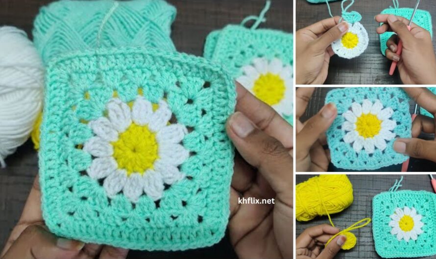 🌼 How to Crochet a Daisy Granny Square (Beginner-Friendly)