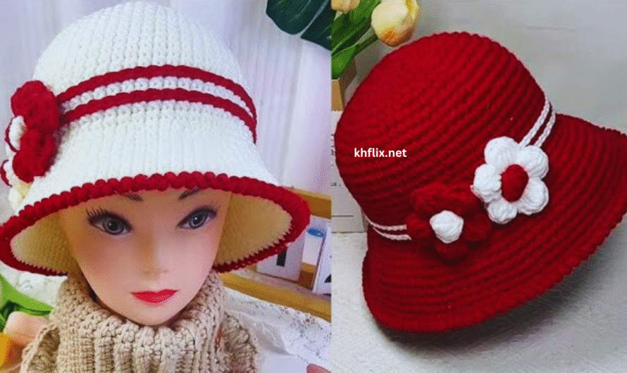 👒 Crochet Puff Flower Bucket Hat Tutorial + Video