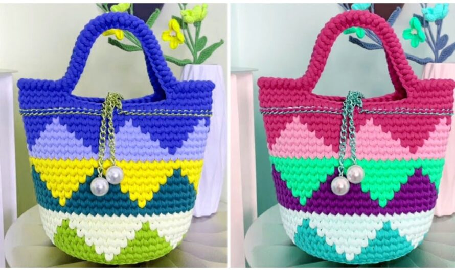 👜🎨 How to Crochet a Multicolor Handbag – (Striped Design)