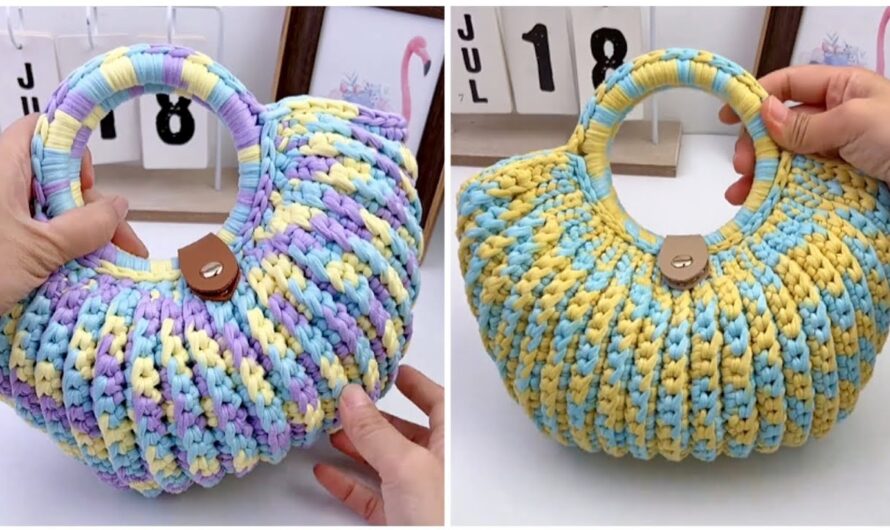 👜 How to Crochet a Multicolor Striped Handbag – Full Tutorial