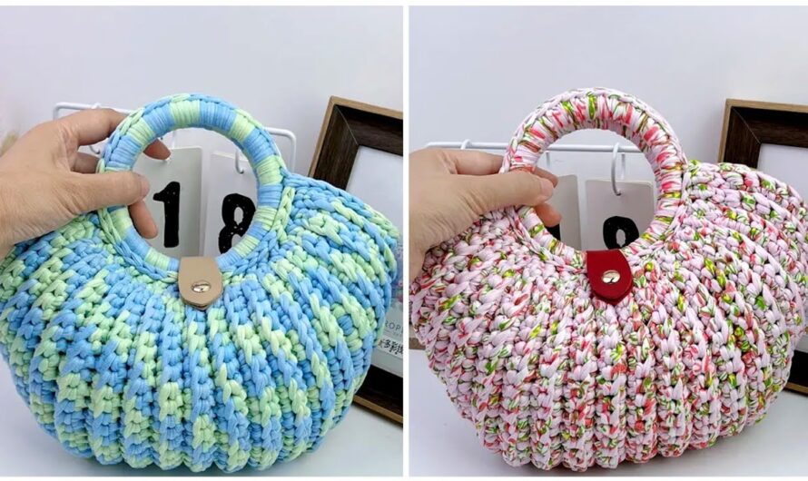 Beautiful Easy Crochet Snail-Shaped Tote Bag (Striped Style) 👜🎨