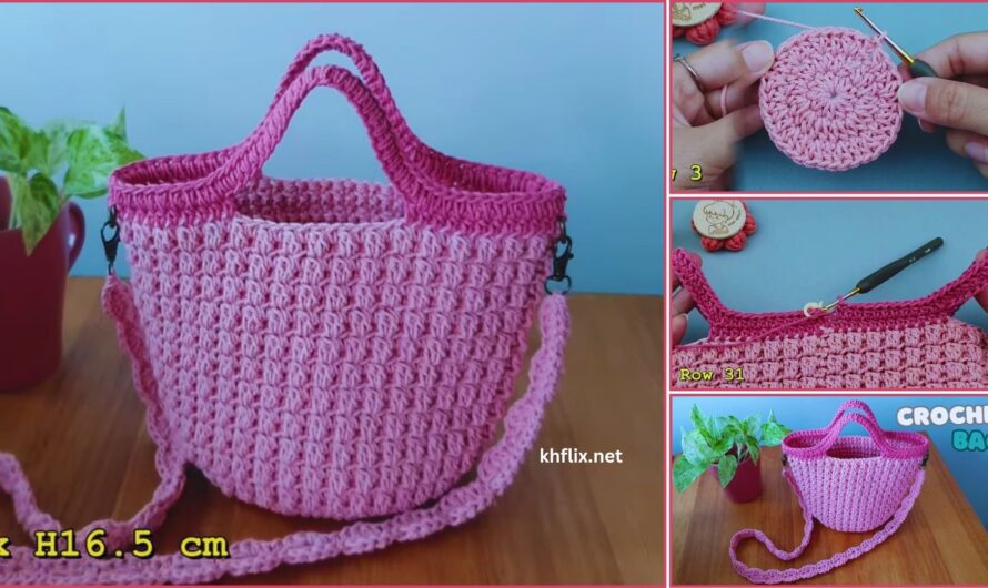 💖👜 How to Crochet a Tote Bag (Pink Color – Beginner Friendly)