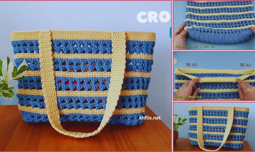 🧶👜 How to Crochet a Tote Bag with Striped Colors (Beginner Friendly)