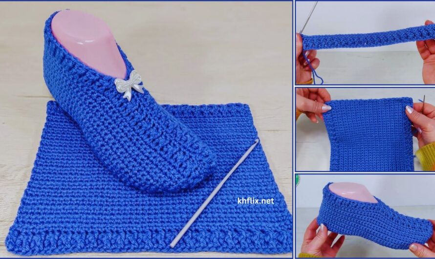 🥿 How to Crochet Slippers in Blue – Step-by-Step Guide (Beginner Friendly)