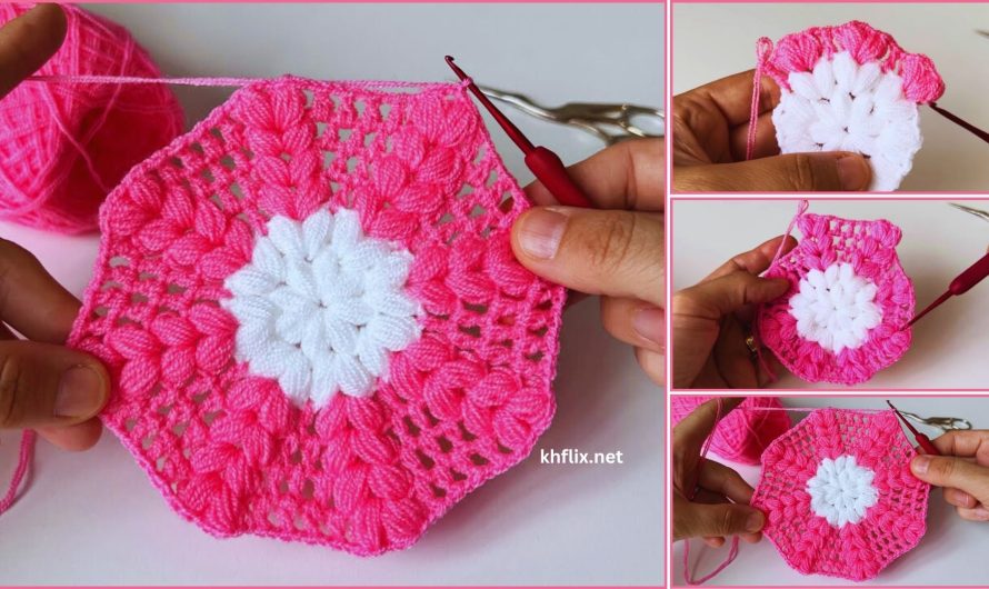 How to Crochet a Two-Color Puff Stitch Doily — Step by Step 🧶🧶🌸