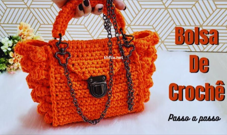 🧶👜 Step-by-Step: How to Make a Crochet Tote Bag Using Bubble Stitch (Orange Color)