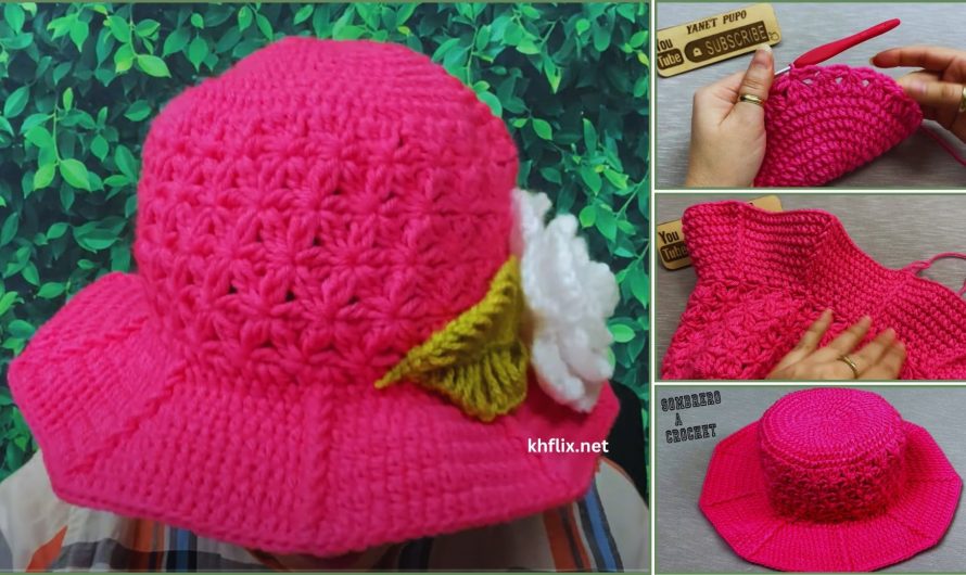 🧶👒 How to Crochet a Red Hat with a Flower – Tutorial Pattern
