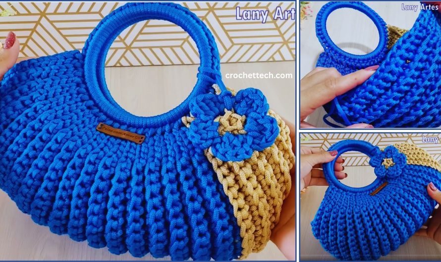👜🌼 How to Make a Crochet Tote Bag with 3D Flower Arrangement