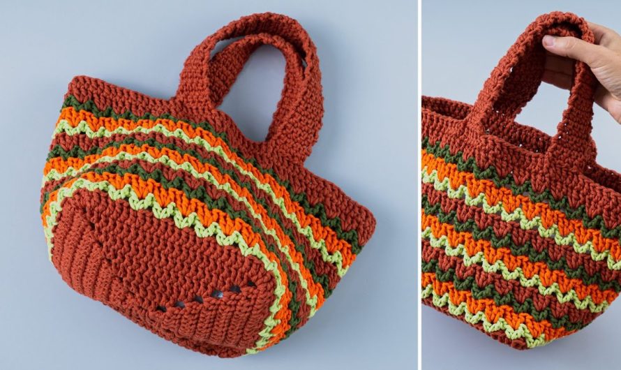 👜 How to Crochet a Stripe Color Handbag for Beginners (Step-by-Step Guide)