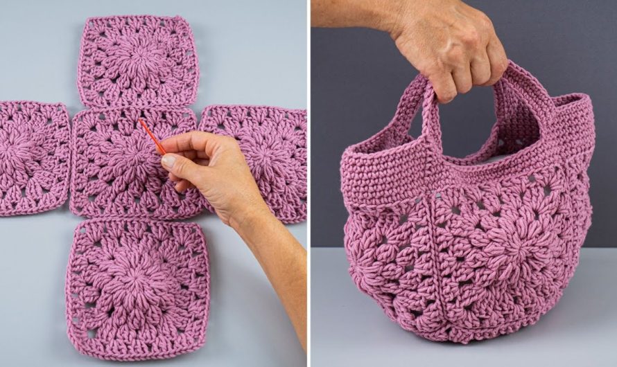 How to Crochet a Square Handbag for Beginners👜👜