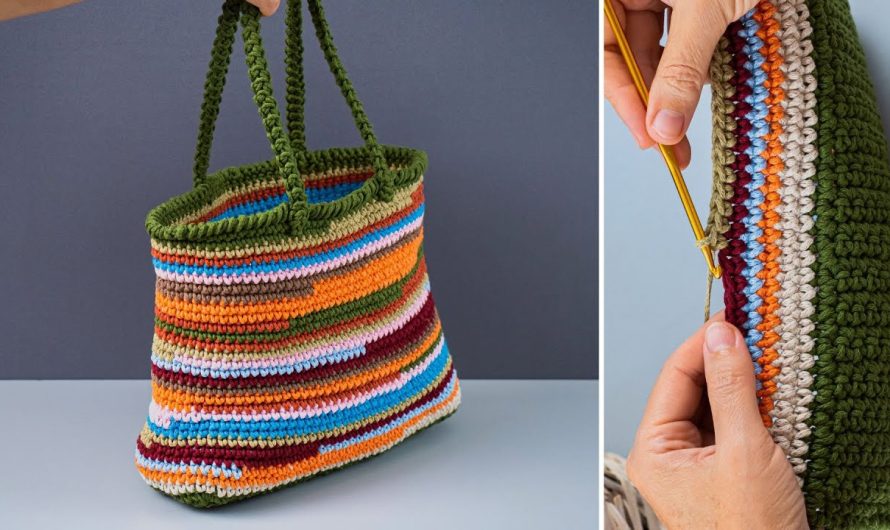 🧶👜 How to Crochet a Tote Bag from Yarn Scraps | Step by Step Tutorial