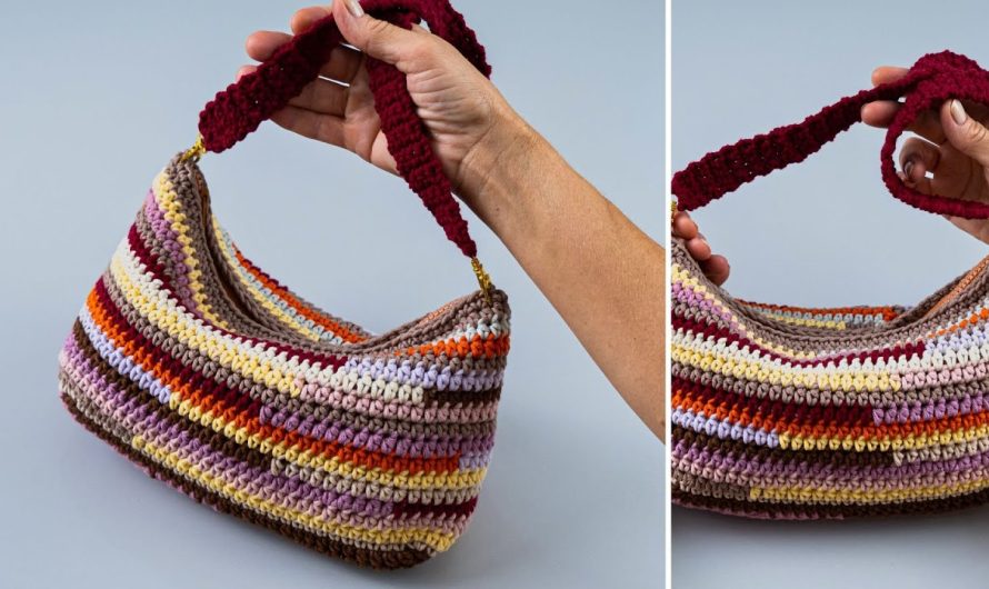 How to Crochet a Multicolor Tote Bag – Step by Step👜👜🧵