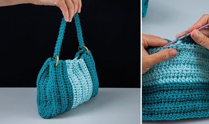 👜 How to Crochet a Cute Mini Tote Bag with Striped Colors – Step-by-Step Tutorial (Beginner Friendly)