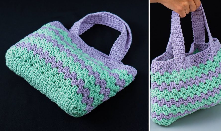 👜 Easy Crochet Tote Bag with Stripe Colors – Beginner-Friendly Tutorial