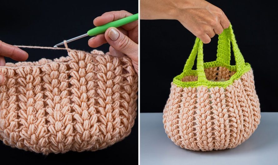 👜 How to Crochet a Cute Mini Tote Bag – Two-Color Tutorial for Beginners