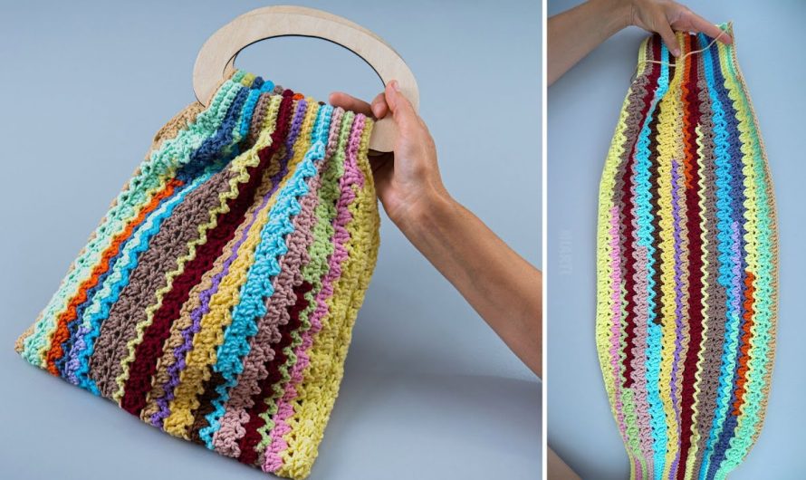 👜 How to Crochet a Cute Tote Bag with Striped Color – Beginner-Friendly Tutorial