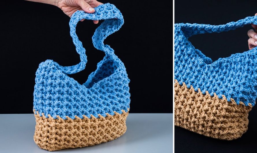 👜✨ How to Crochet an Amazing Two-Color Tote Bag – Easy for Beginners!