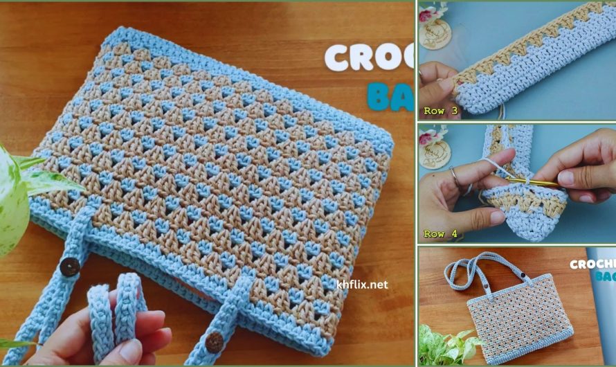 Crochet Striped Tote Bag | Crochet Shoulder Bag Tutorial👜👜