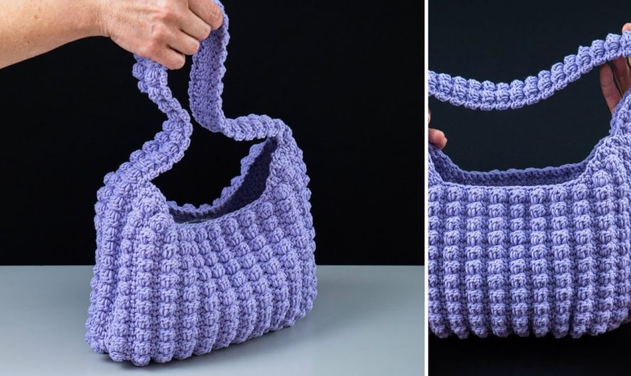 🧶 How to Crochet a Popcorn Stitch Tote Bag (Beginner-Friendly & Detailed)