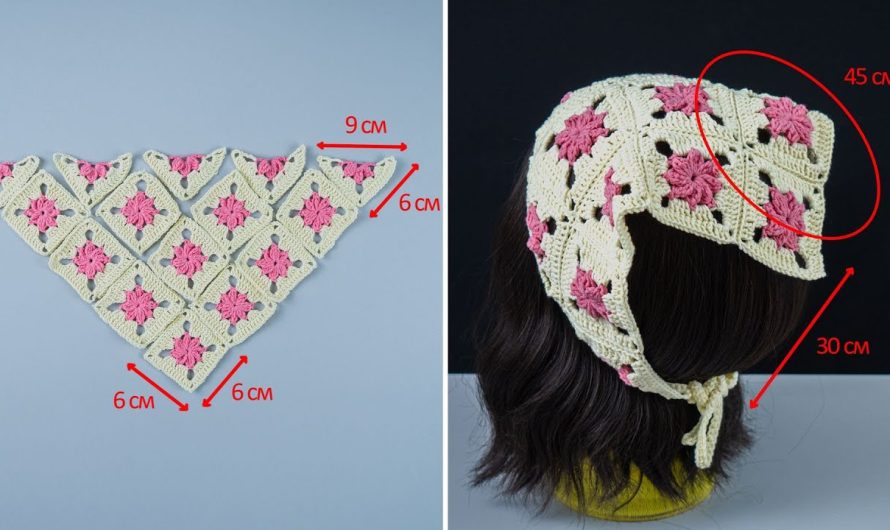 How to Crochet a Granny Square Triangle Bandana🧵🧵🧶🧶