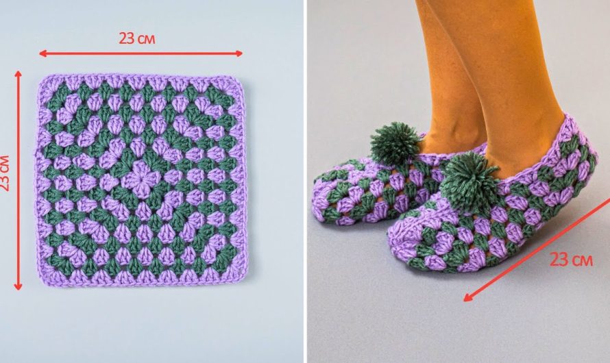 How to Crochet Granny Square Slippers – Tutorial Pattern🧦🧦