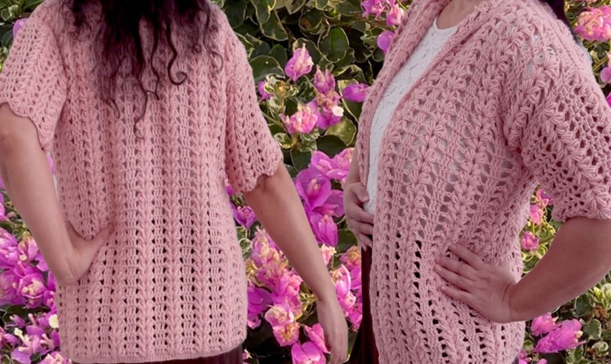 How to Make a Cute Cardigan Blouse Sweater Jacket Crochet Easy Tutorial🥼🧵