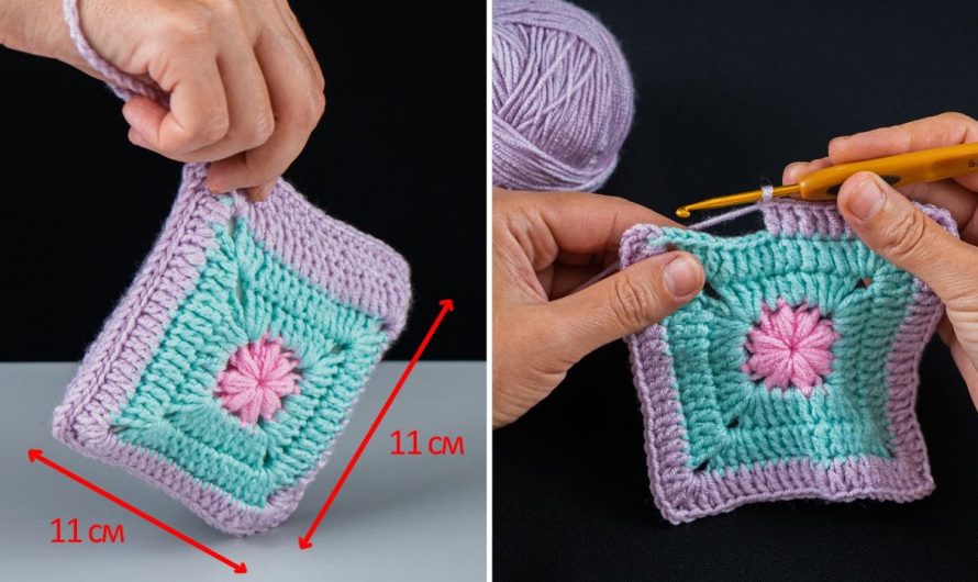 👜 How to Crochet an Easy Granny Square Pouch 🧶✌️
