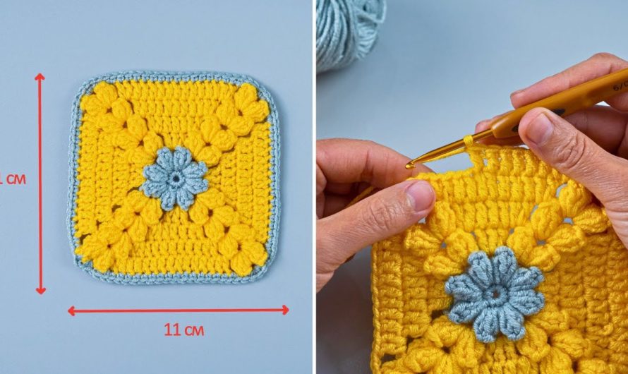 🧶 How to Crochet a Wheatear Granny Square Motif Wallet (in Yellow)